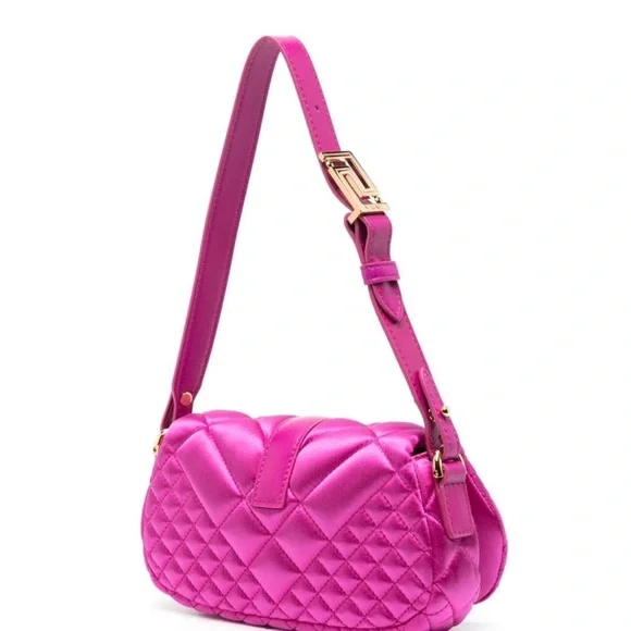 Versace Greca Goddess Silk Mini Bag Hot Pink with Crystal Embellishments - Picture 5 of 11